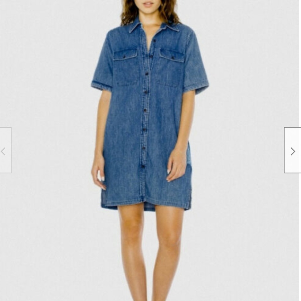 AA minimalist denim shirt dress